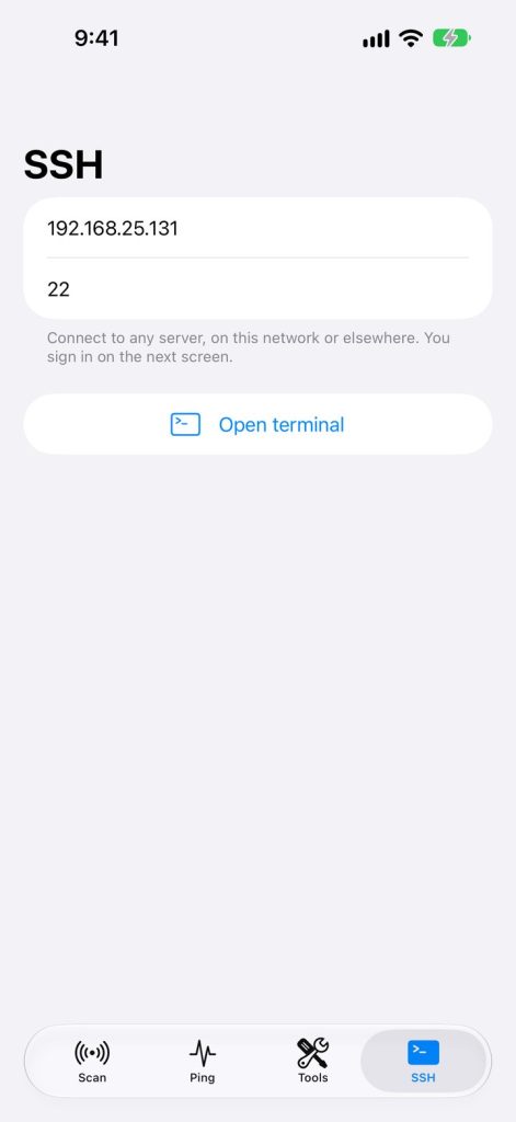 KN Network Toolkit on iPhone – SSH